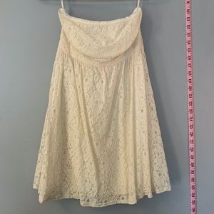 lace mini strapless dress